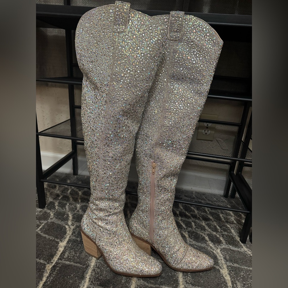 Rhinestone Betsy Johnson Knee High Boots